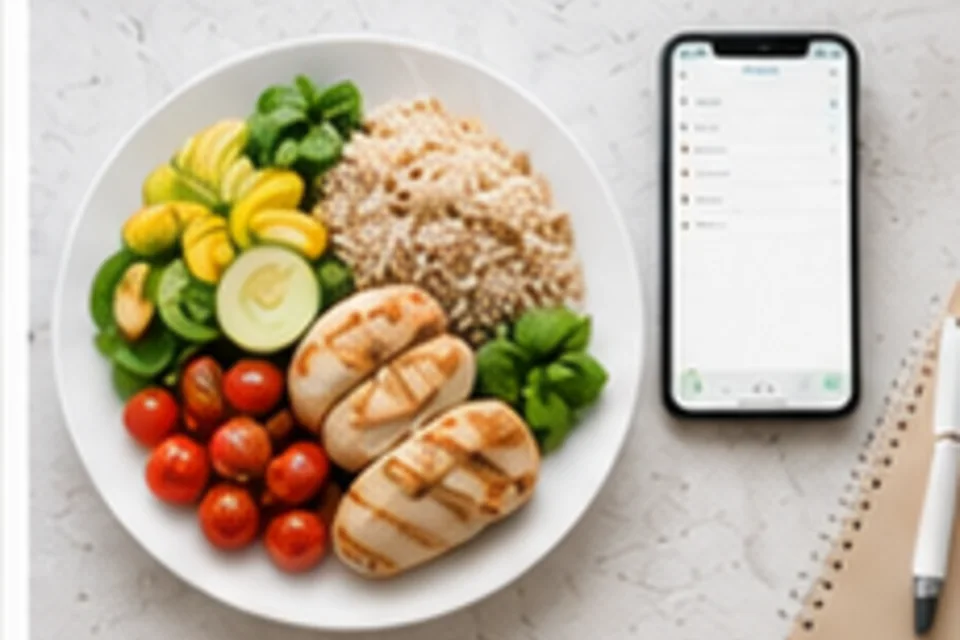 一位就诊者与营养师一起计算热量并规划饮食