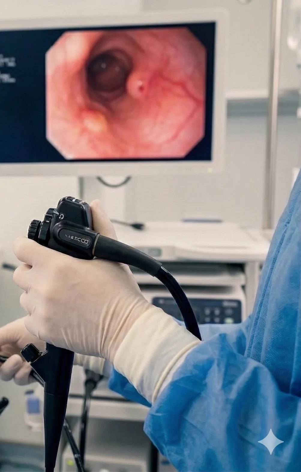 胃镜检查图像，代表 GLP-1 药物与内镜安全