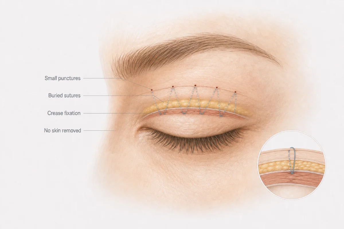 Medical illustration — Suture (non-incisional)