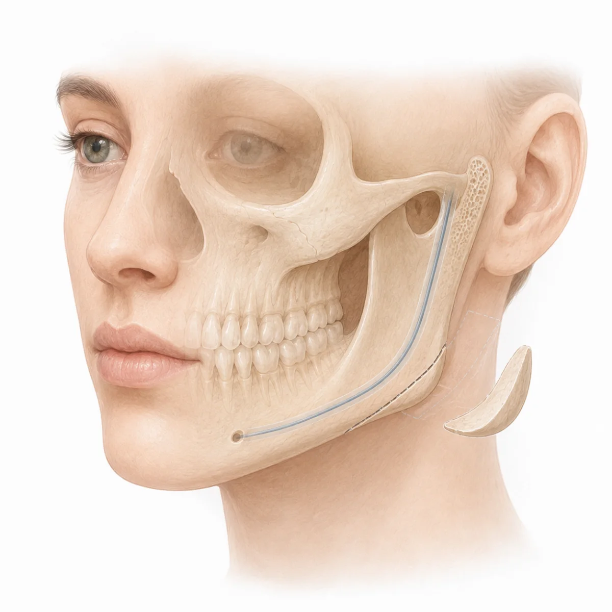 ภาพประกอบทางการแพทย์ — ปรับมุมกราม (Mandible)