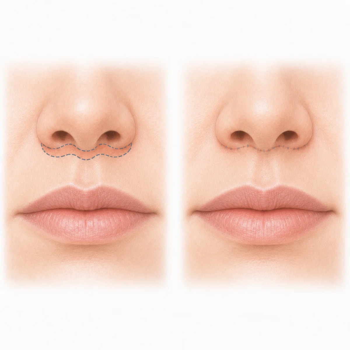 ภาพประกอบทางการแพทย์ — ยกริมฝีปากบน (Lip Lift)